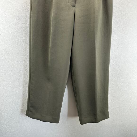 Aritzia The Effortless Pant Cropped Crepette Green 8 - Picture 4 of 14